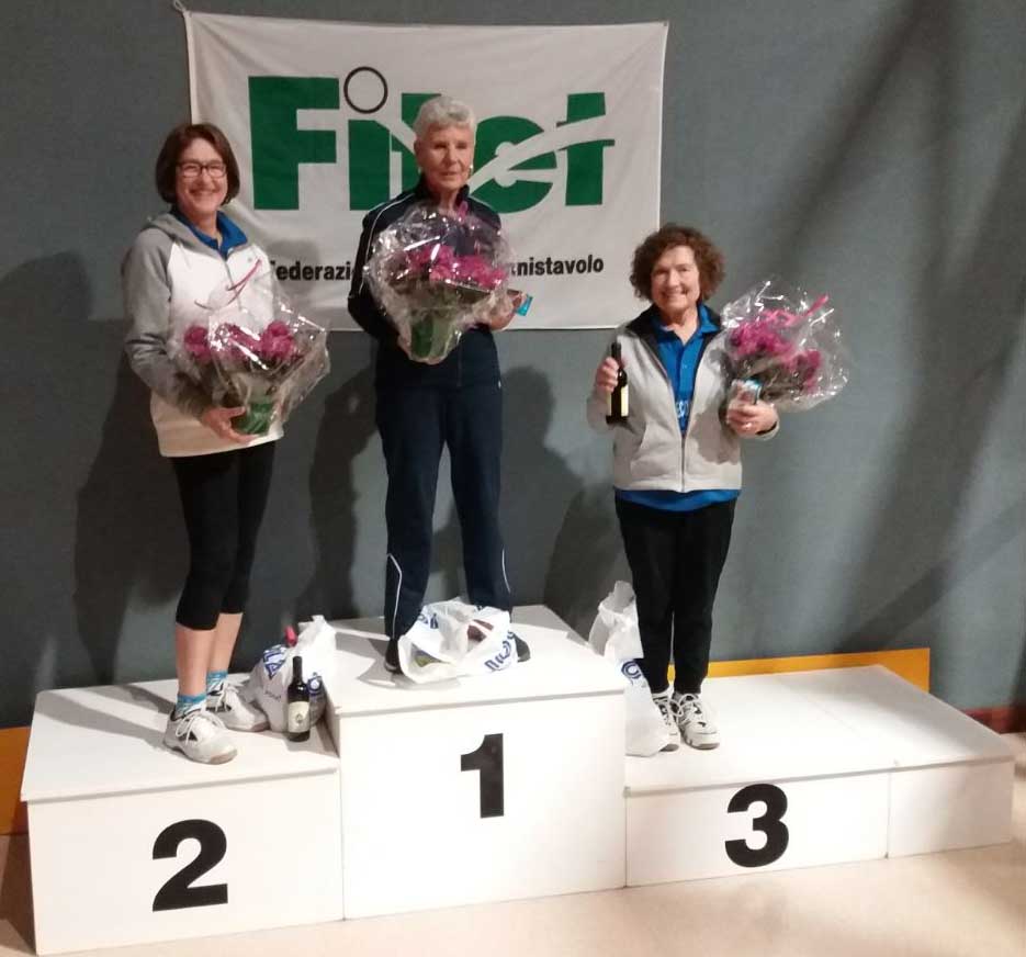 Podio singolare femminile Over 60 Bolzano gennaio 2018 2