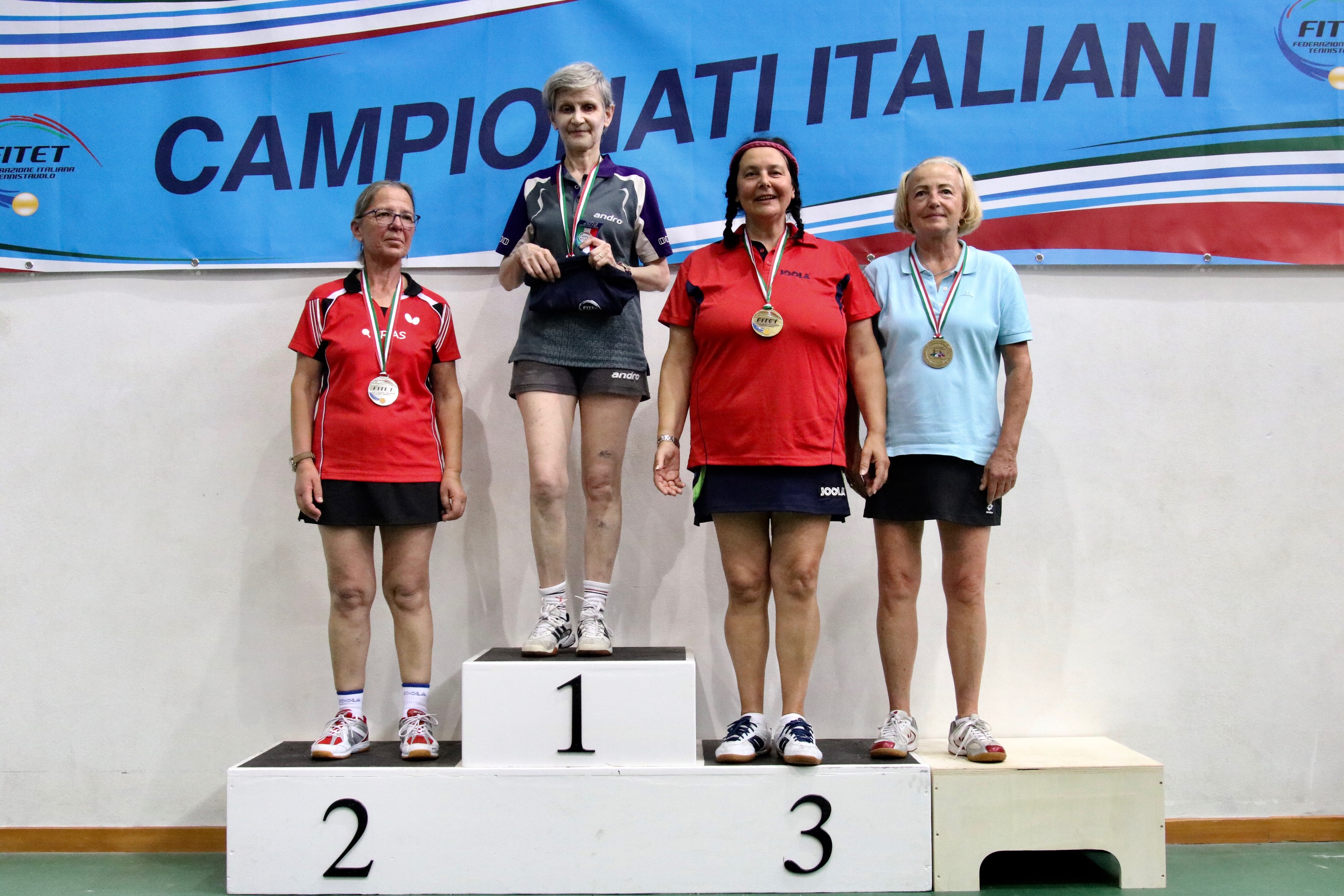 Podio singolare femminile Over 60 Porto Santo Stefano 2018