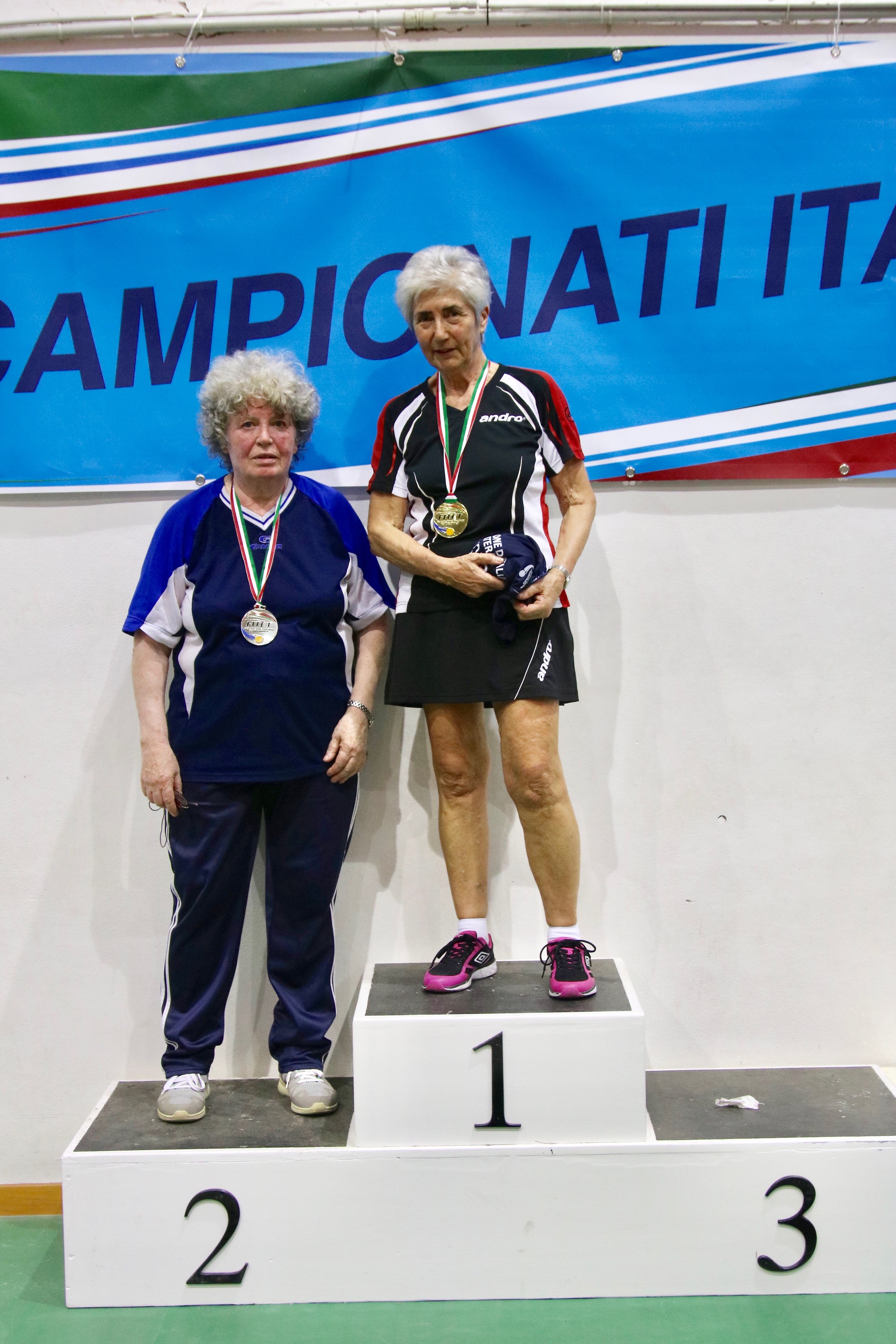 Podio singolare femminile Over 70 Porto Santo Stefano 2018