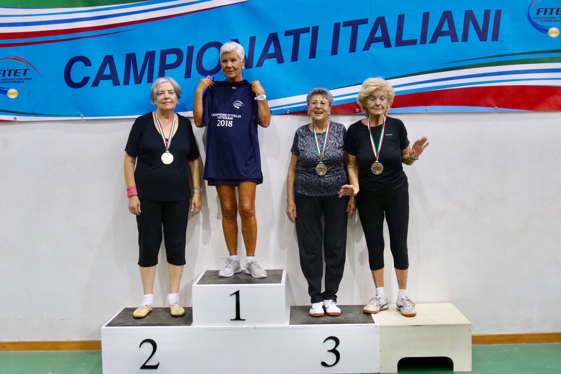 Podio singolare femminile Over 75 Porto Santo Stefano 2018