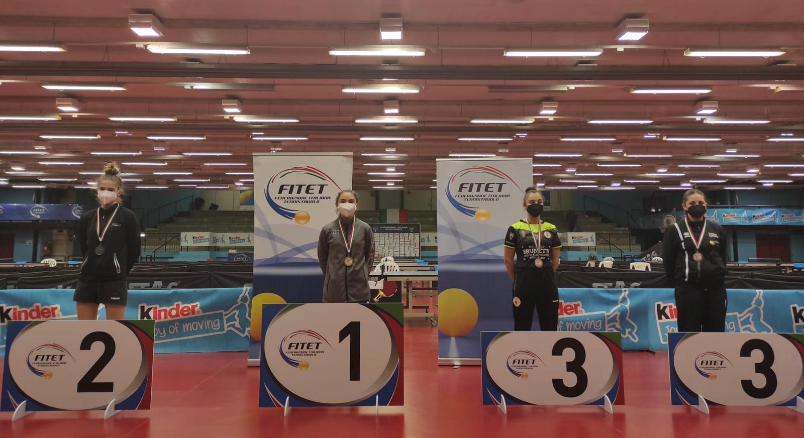 Podio singolare femminile Under 15 torneo nazionale giovanile di Terni 25 28 febbraio 2022