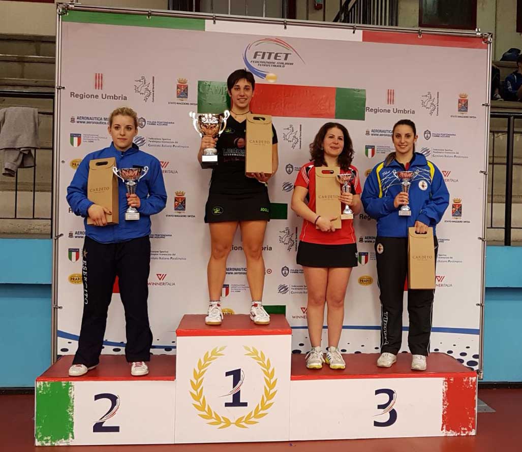 Podio singolare femminile assoluto Terni gennaio 2018