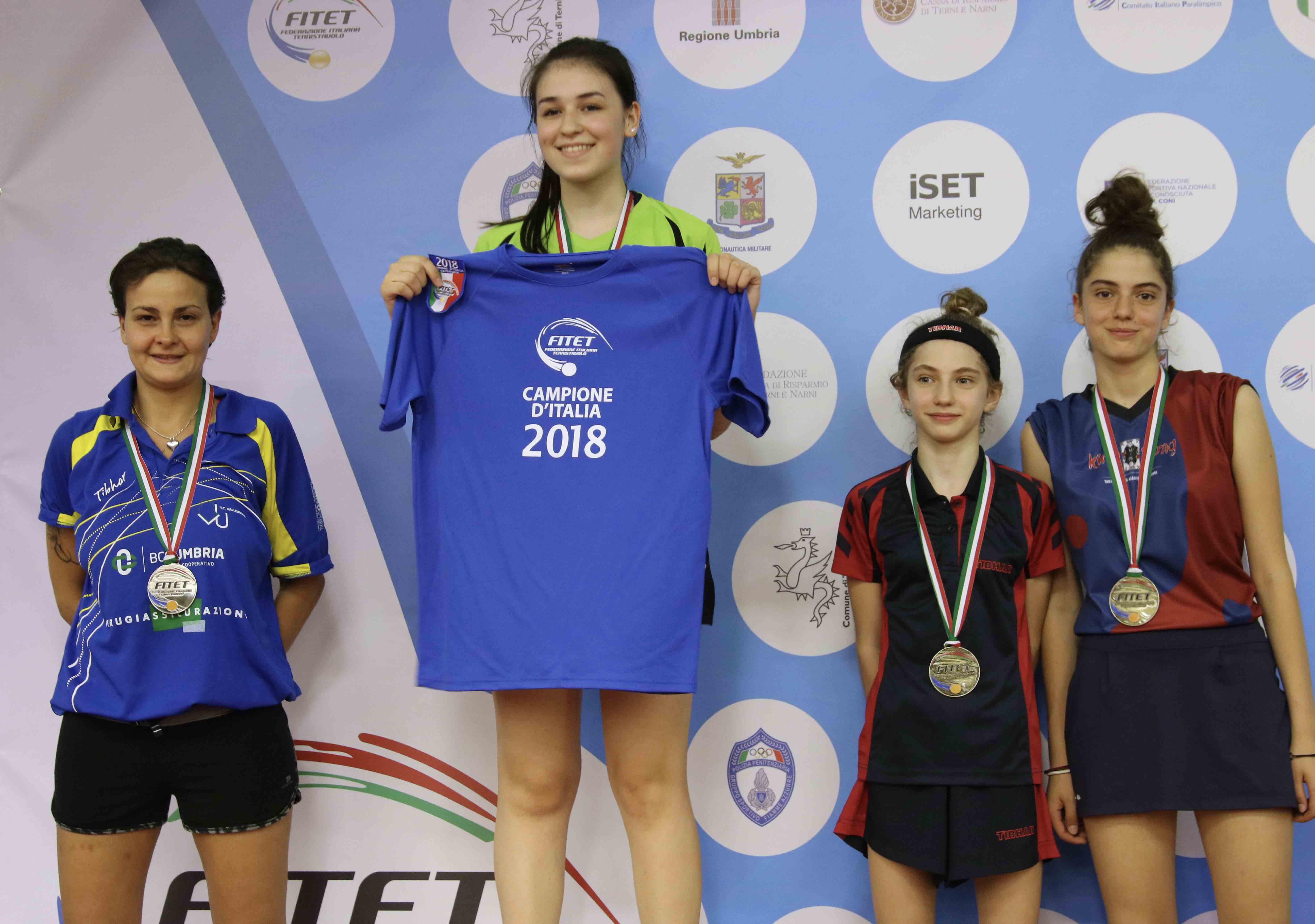 Podio singolare femminile di quinta categoria 2018 ok