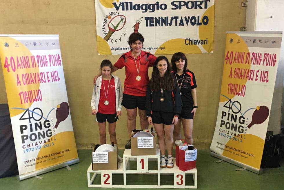 Podio singolare femminile di quinta categoria di Chiavari gennaio 2018