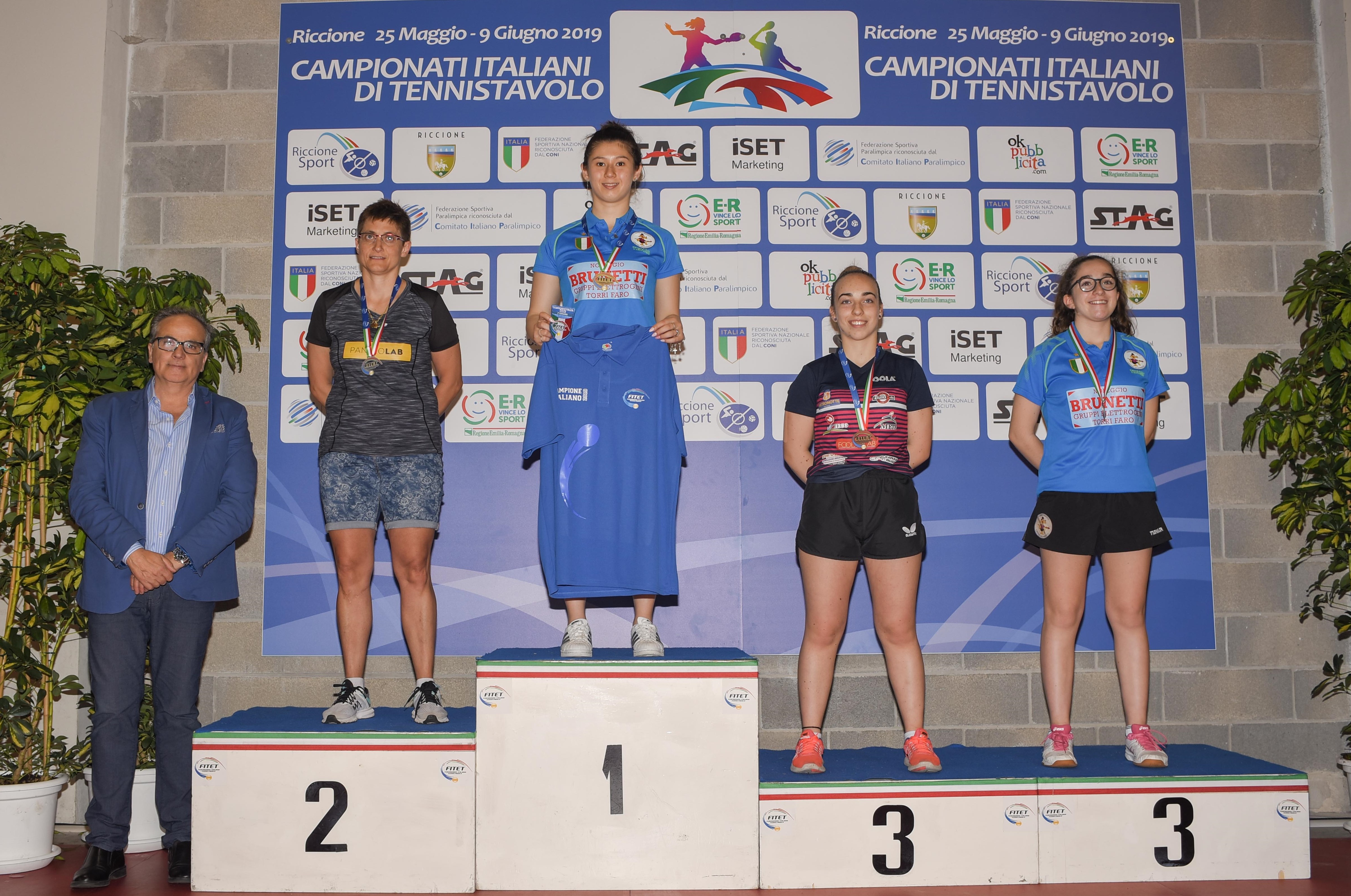 Podio singolare femminile di seconda categoria Riccione 2019