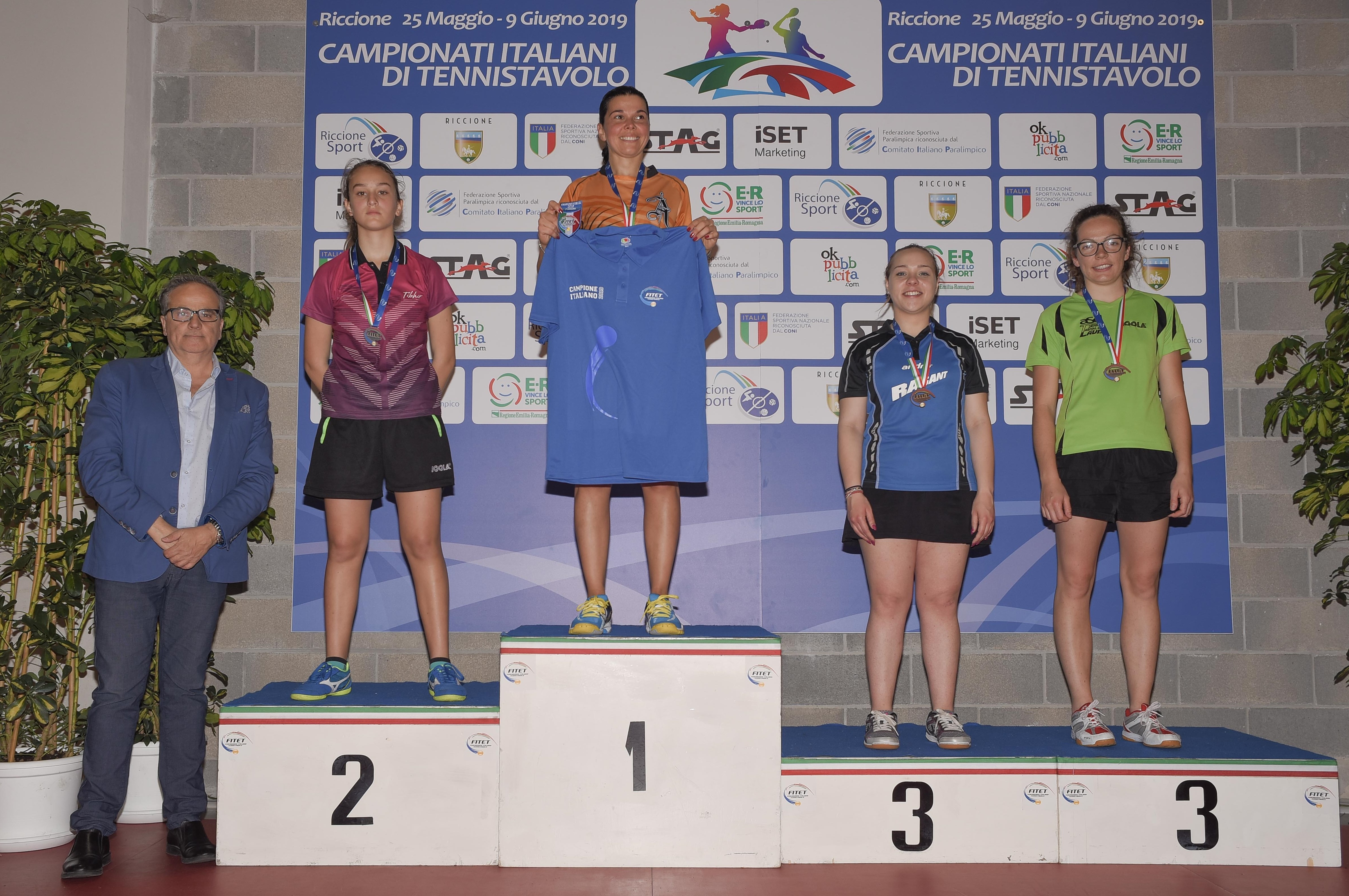 Podio singolare femminile di terza categoria Riccione 2019