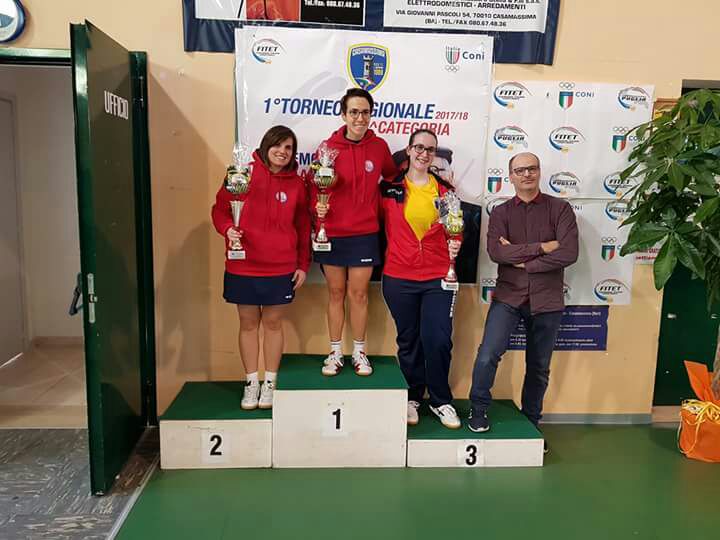 Podio singolare femminile seniores Casamassima ottobre 2017