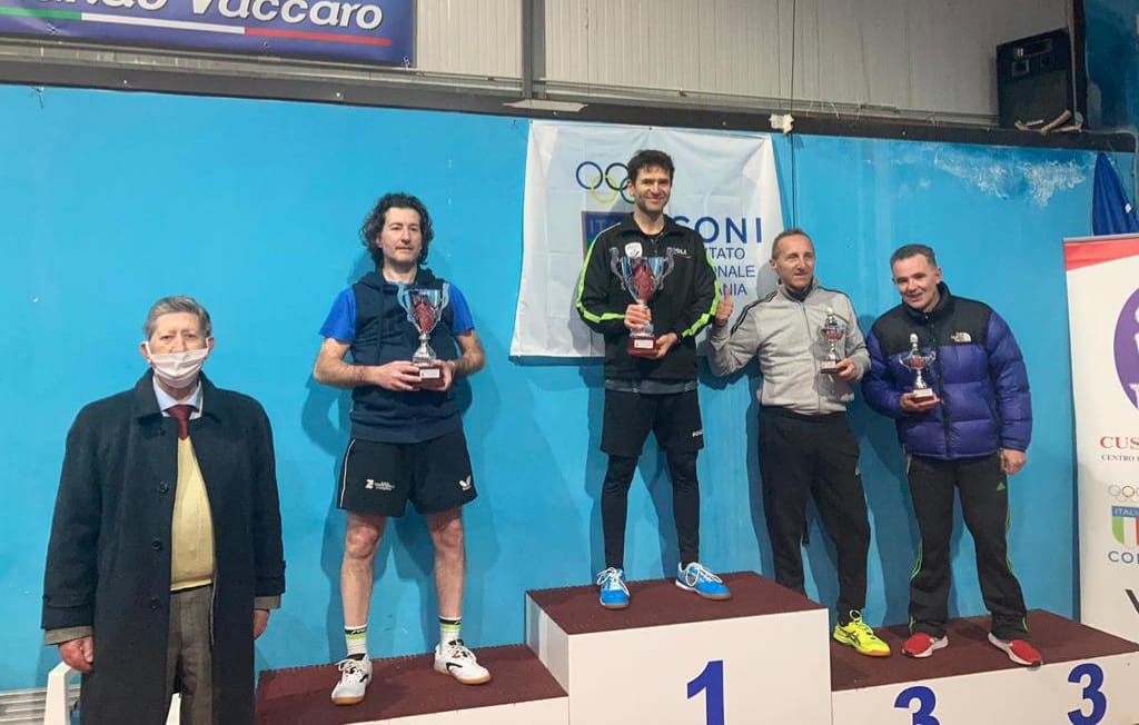 Podio singolare maschile 50 60 Torneo Nazionale Veterani di San Nicola La Strada 26 27 febbraio 2022