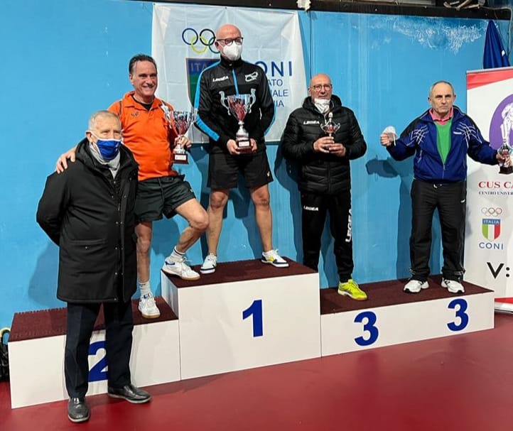 Podio singolare maschile 60 80 Torneo Nazionale Veterani di San Nicola La Strada 26 27 febbraio 2022