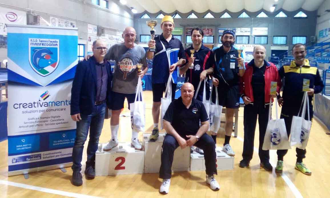Podio singolare maschile Over 2001 Manfredonia 2017