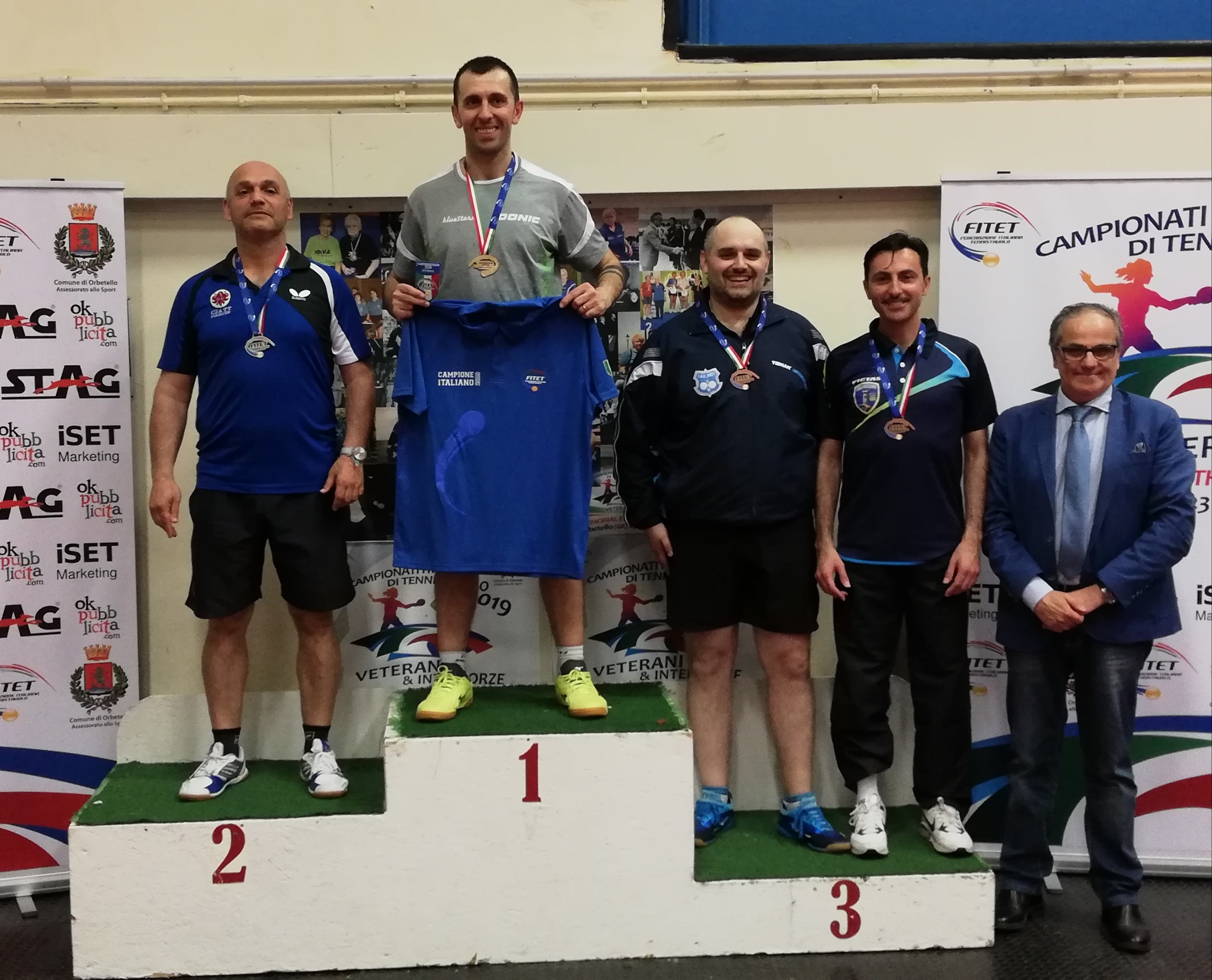Podio singolare maschile Over 40 Orbetello 2019