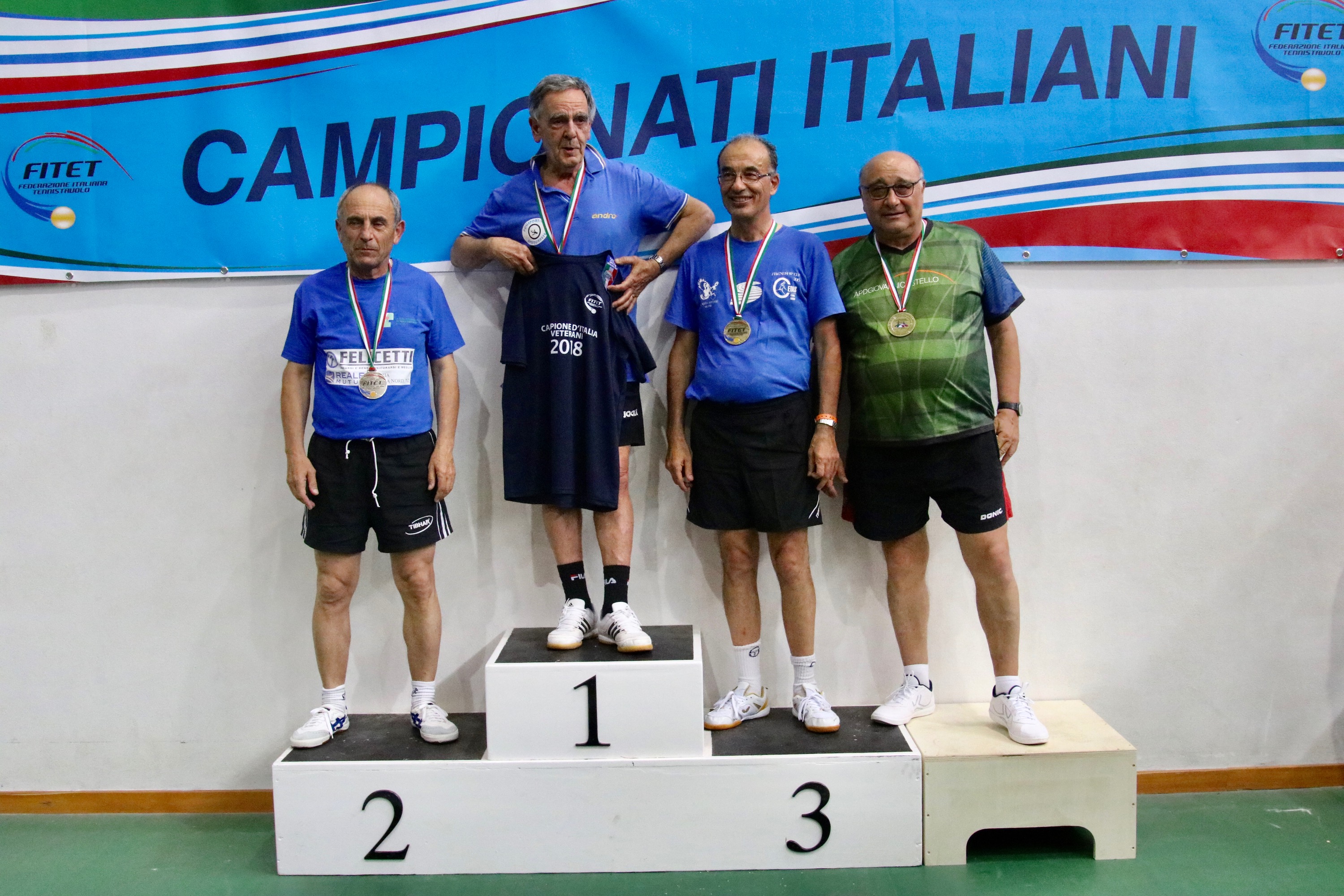 Podio singolare maschile Over 65 Porto Santo Stefano 2018
