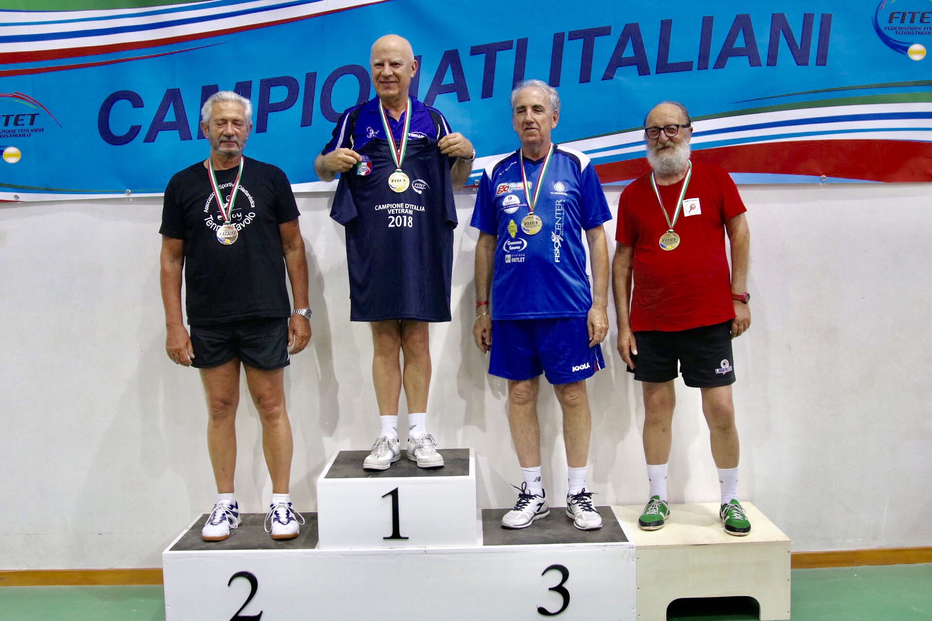 Podio singolare maschile Over 70 Porto Santo Stefano 2018
