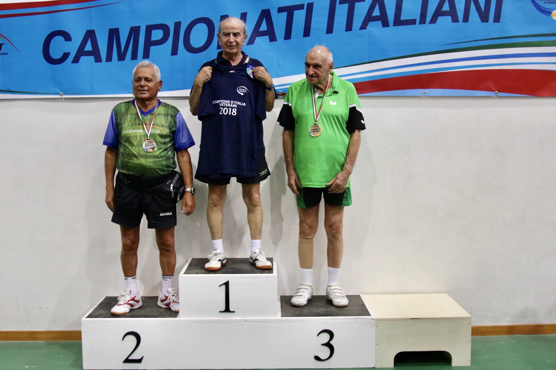 Podio singolare maschile Over 80 Porto Santo Stefano 2018
