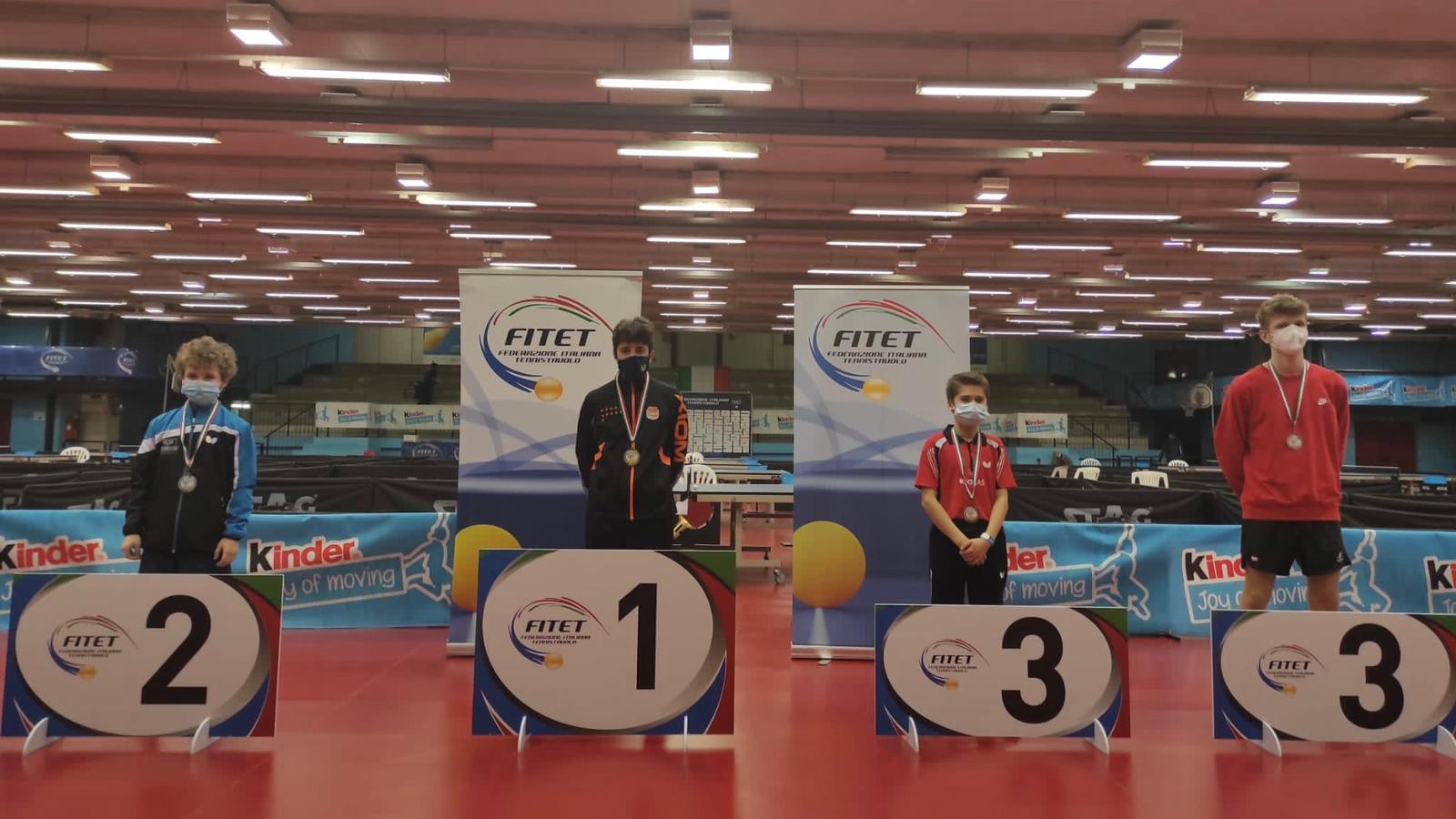 Podio singolare maschile Under 15 torneo nazionale giovanile di Terni 25 28 febbraio 2022