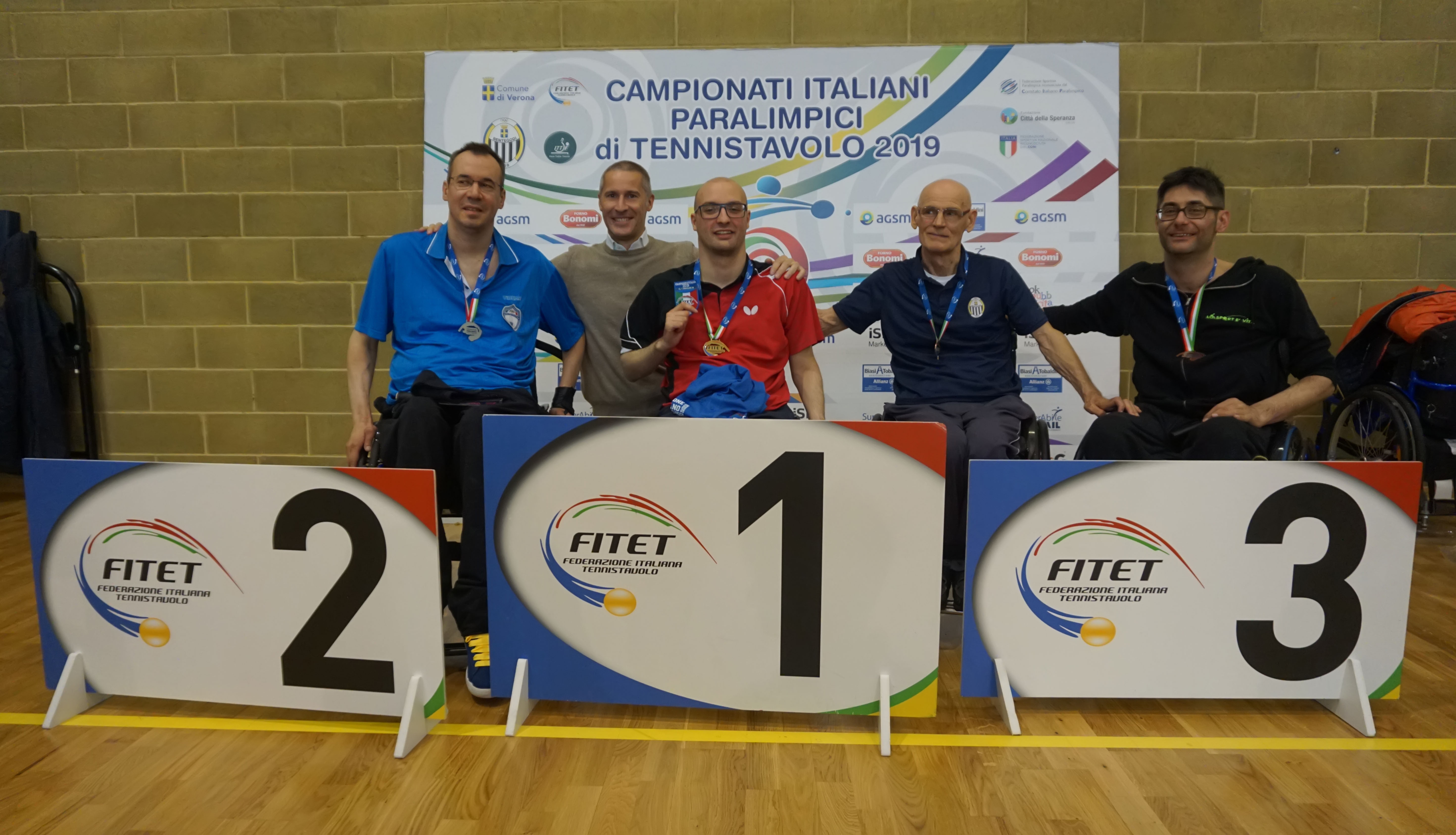 Podio singolare maschile classe 1 Verona 2019