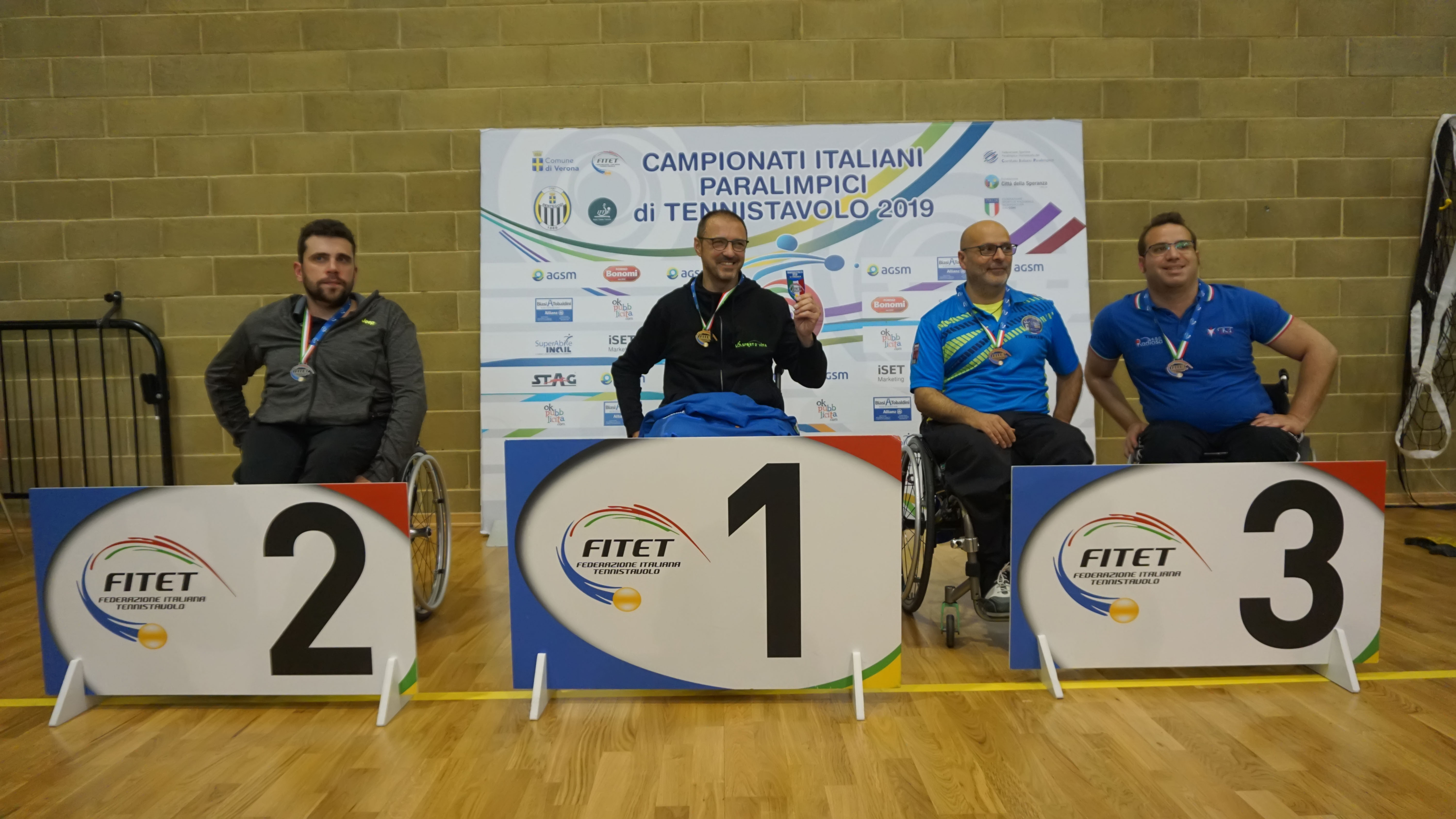 Podio singolare maschile classe 4 Verona 2019