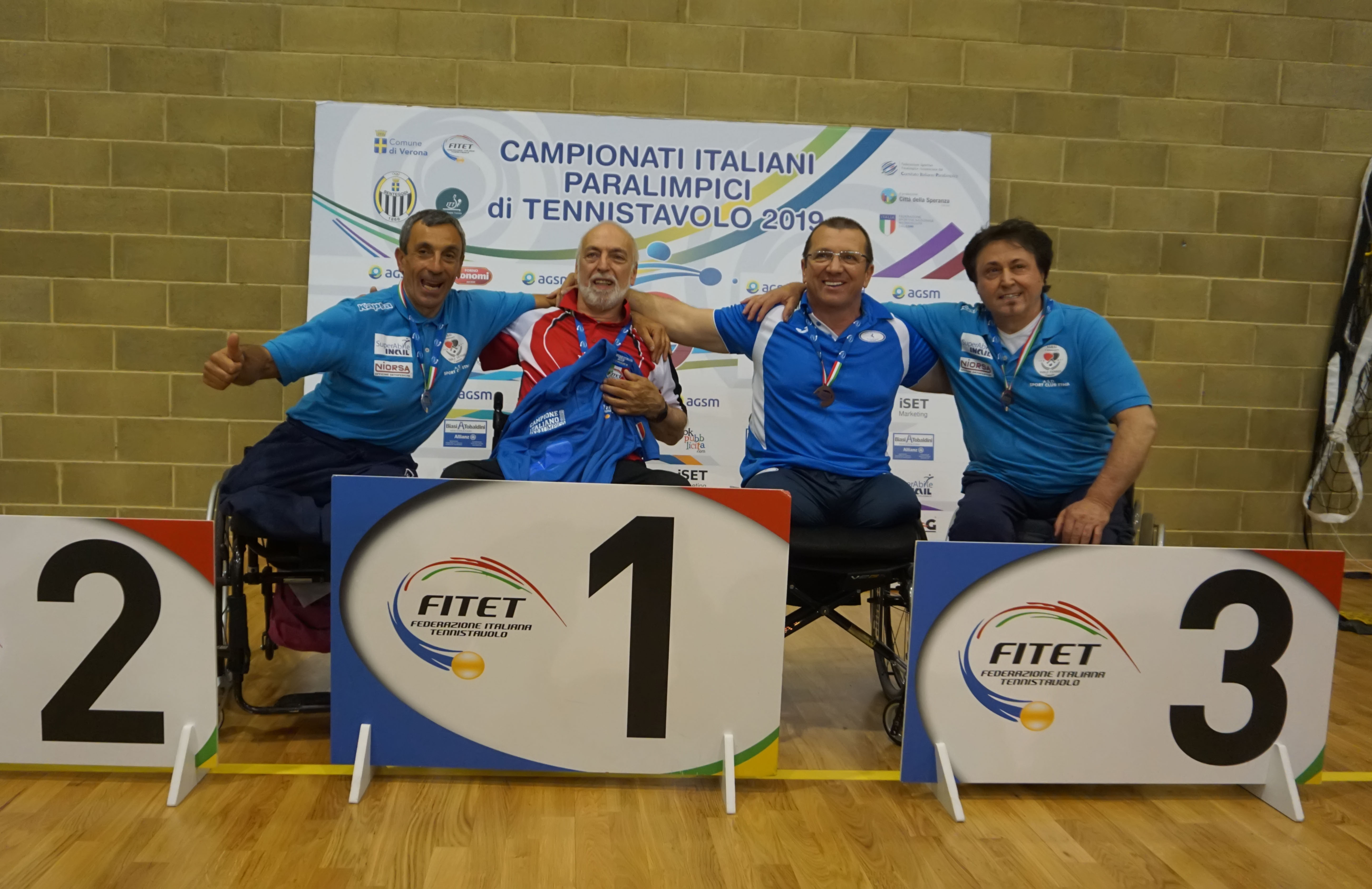 Podio singolare maschile classe 5 Verona 2019