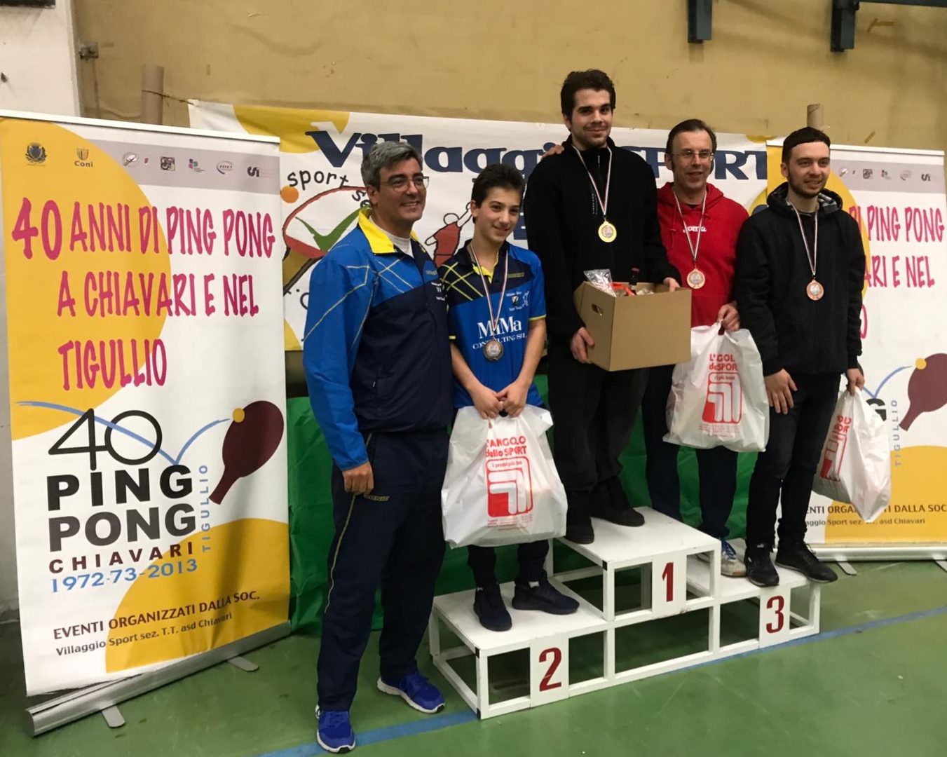 Podio singolare maschile di quinta categoria di Chiavari febbraio 2019