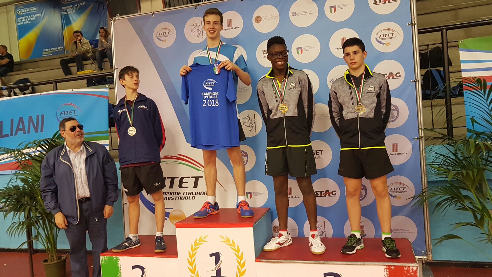 Podio singolare maschile juniores Terni 2018