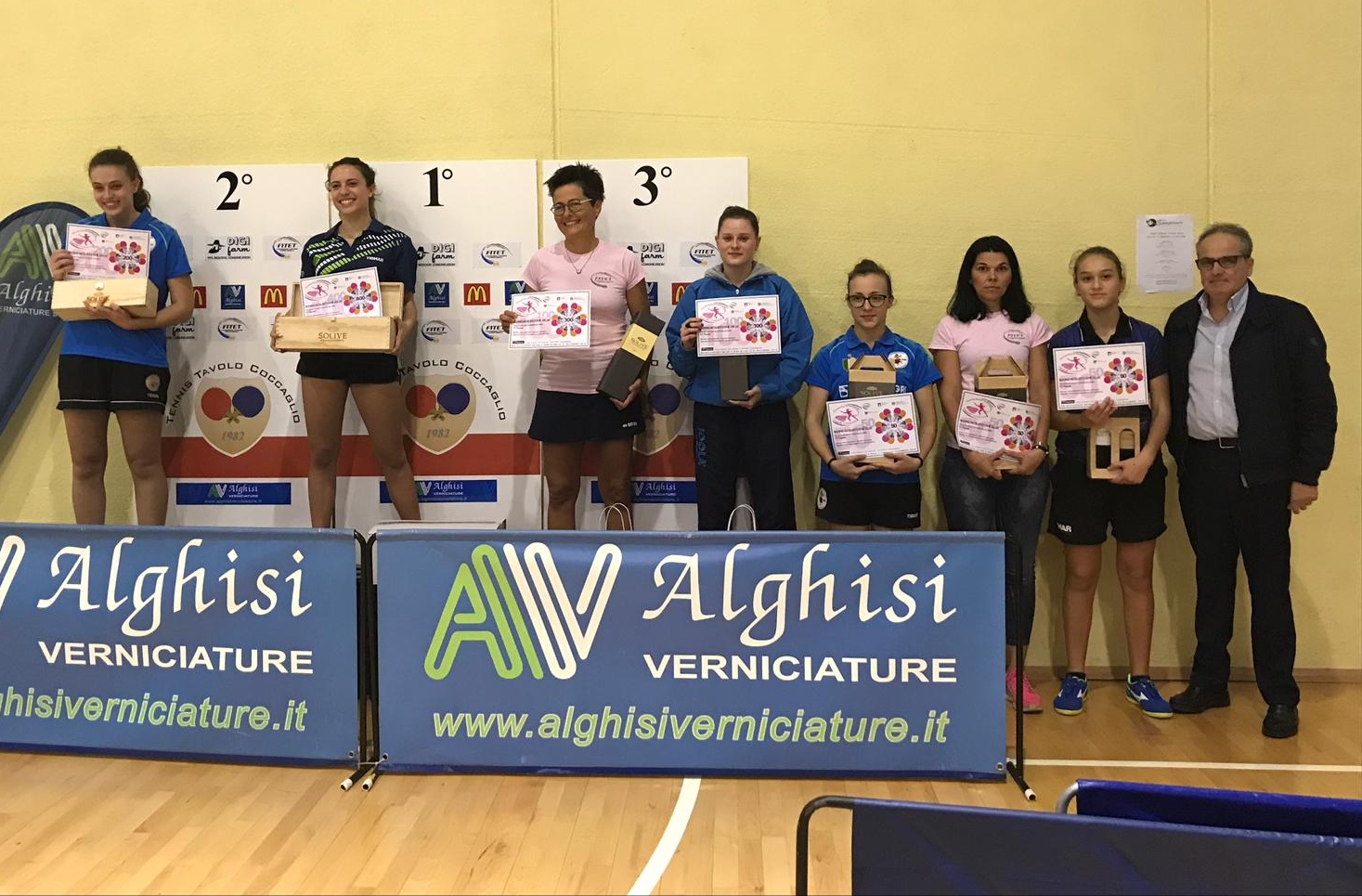 Podio terza categoria Giornate Rosa Coccaglio ottobre 2018