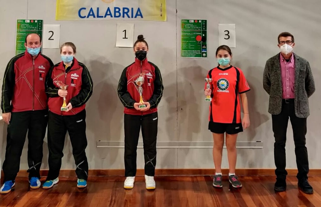 Podio torneo femminile di quarta categoria di Castrovillari ottobre 2020