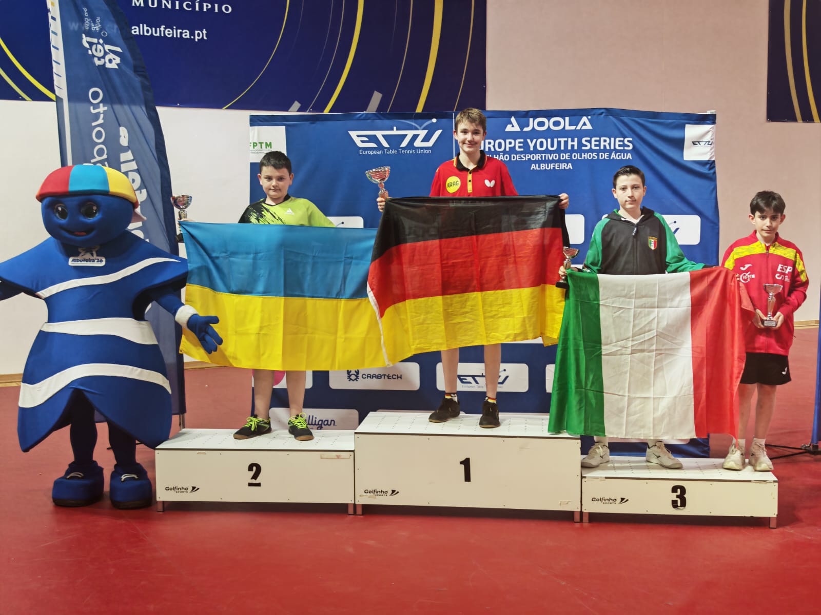 Portugal Open Europe Youth Series 2026 podio del singolare Under 13 con Pietro Campagna bronzo