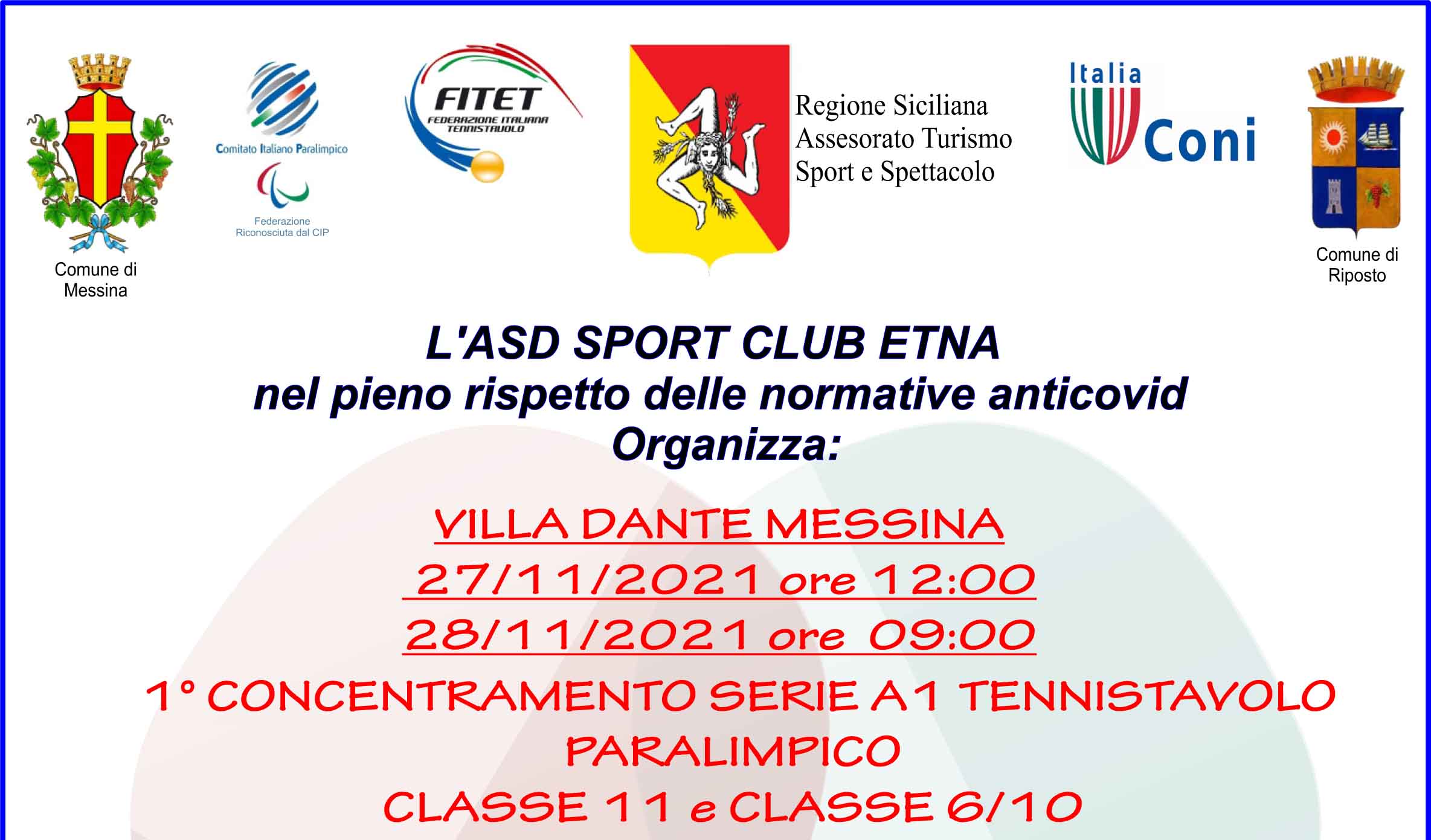 Primo concentramento di serie A1 di classe 11 e 6 10 2021 2022