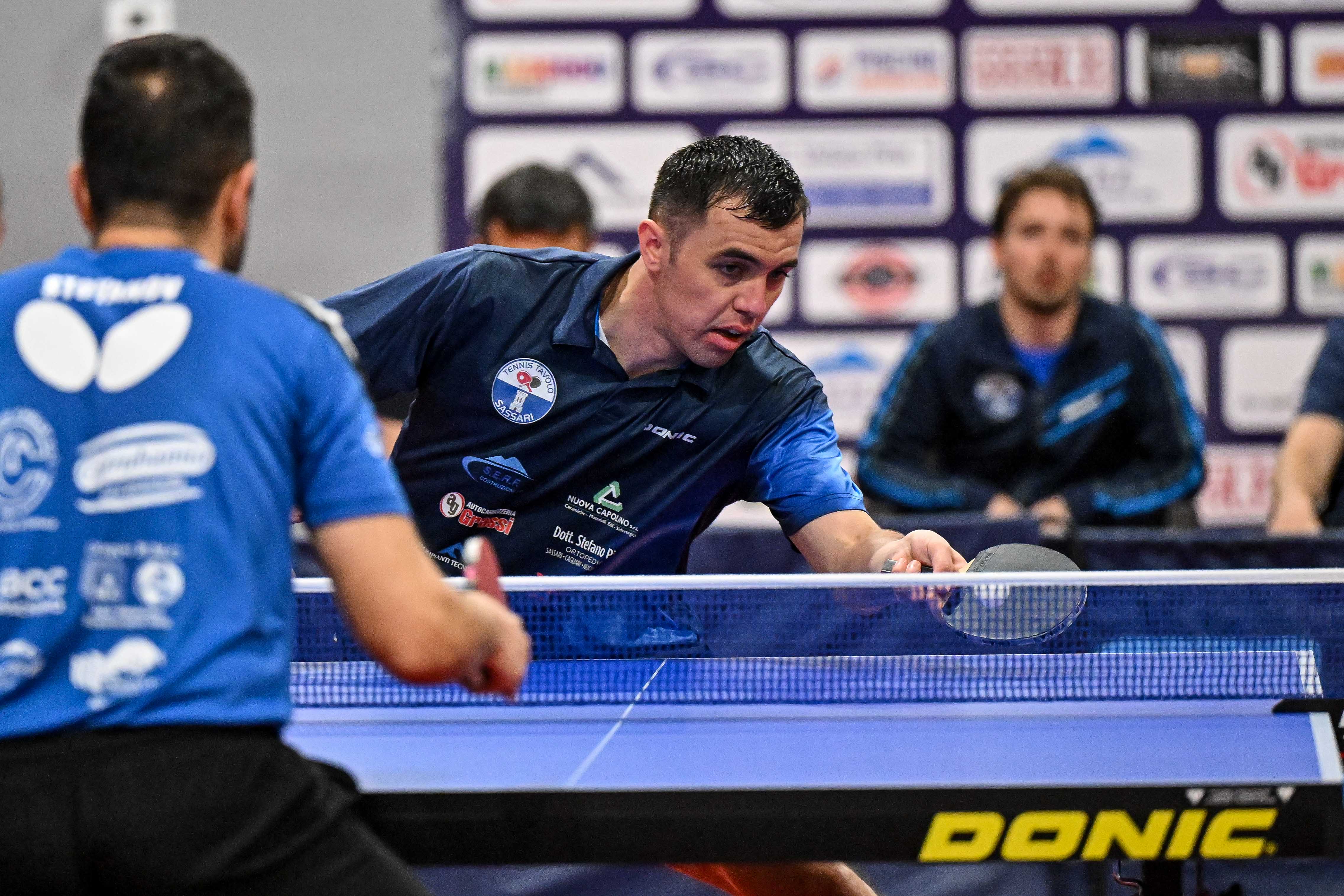 Sadi Ismailov contro Niagol Stroyanov nellultimo singolare della finale scudetto di ritorno 2024 2025