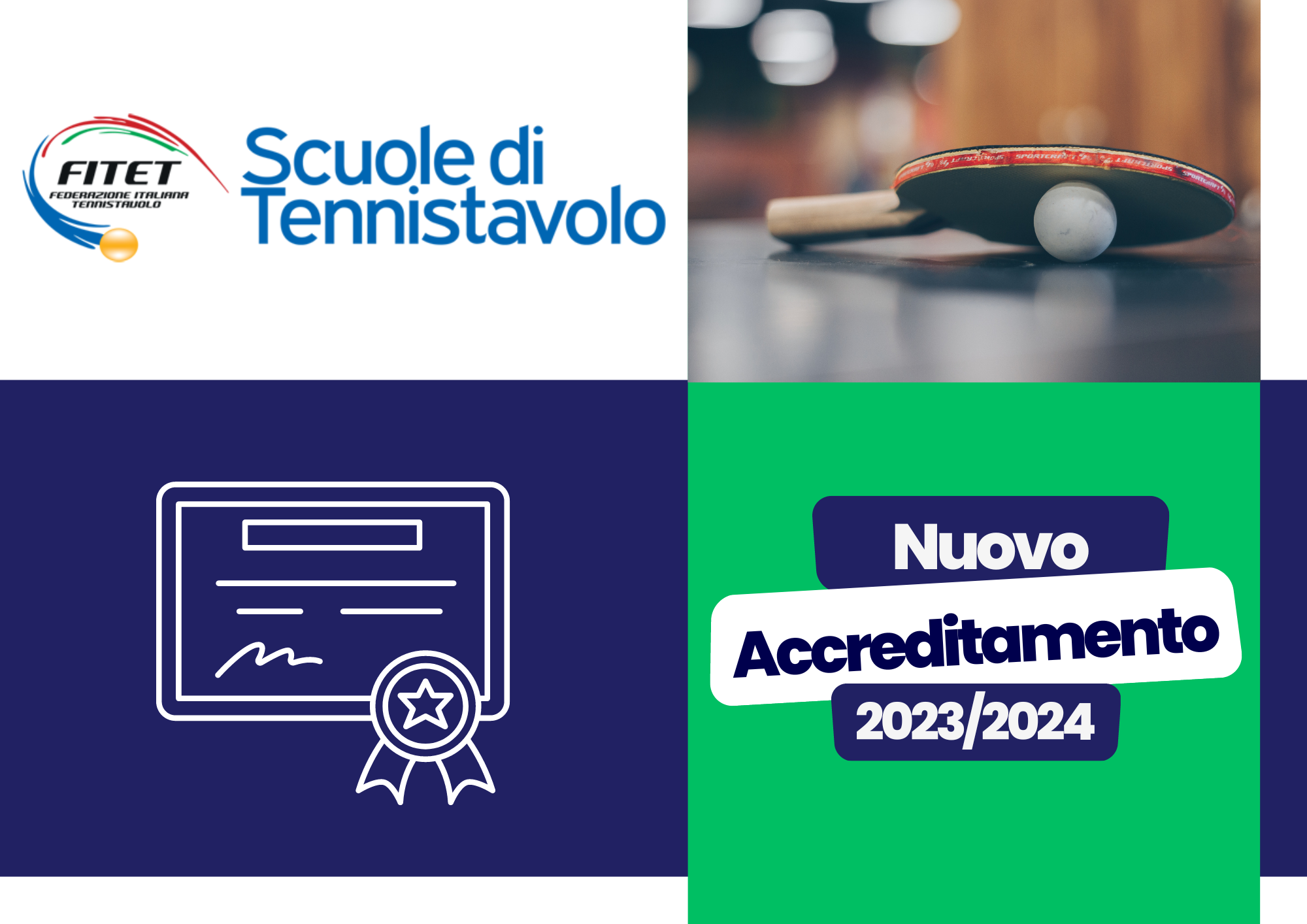 Scuole di Tennistavolo nuovo accreditamento 2023 2024