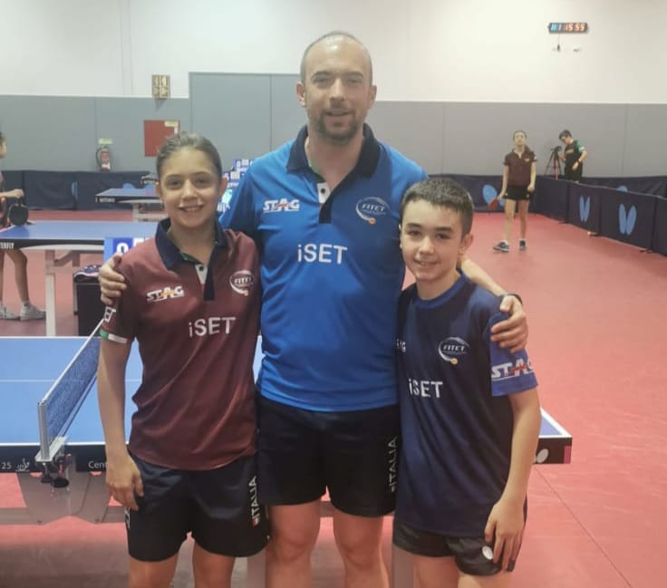 Serena Rossati Emmanuele Delsante e Giorgio Borghese allITTF Europe Hopes Week di Vila Nova de Gaia giugno 2025