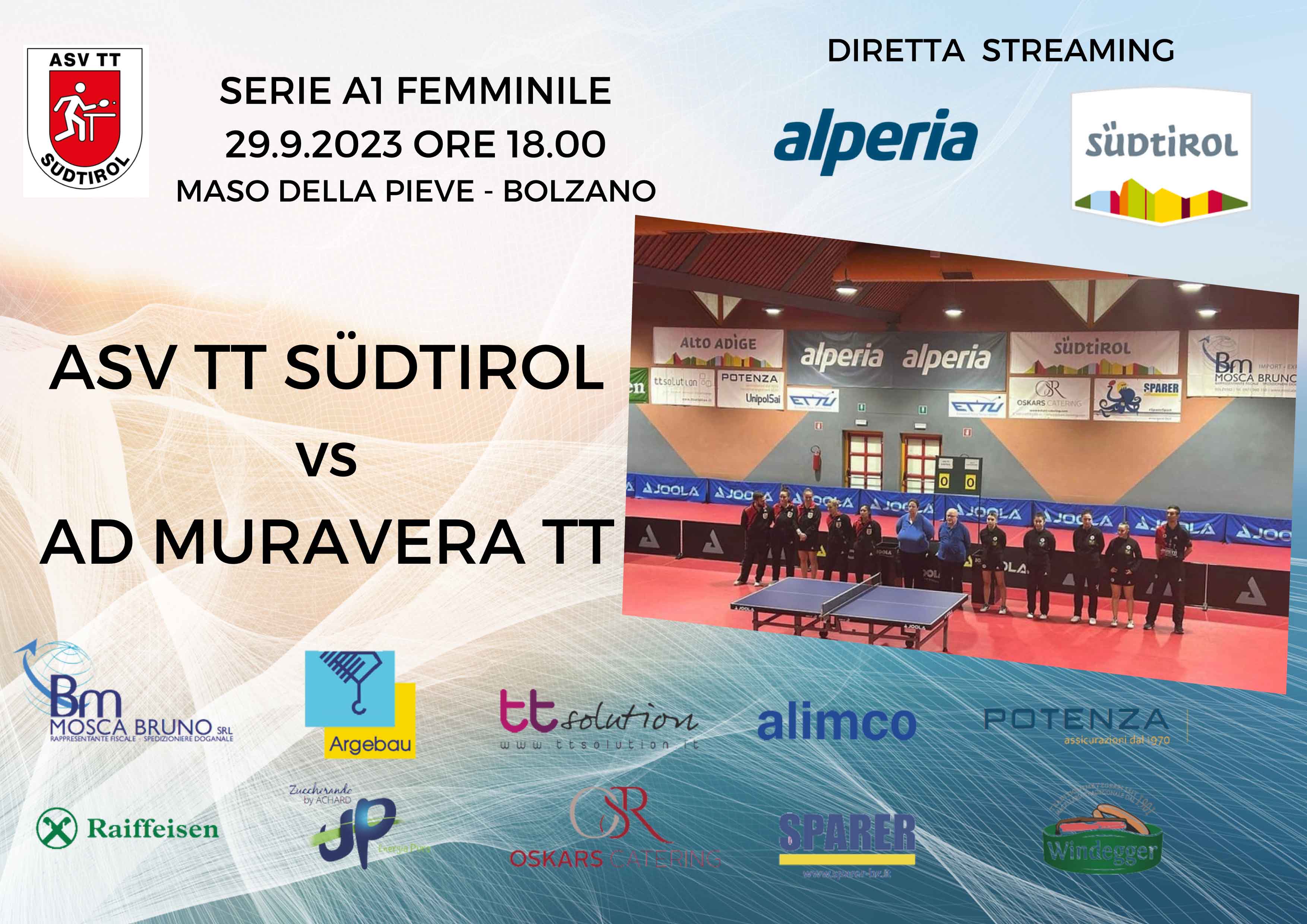 Serie A1 femminile ASV TT Sudtirol ospita Muravera TT 2023 2024