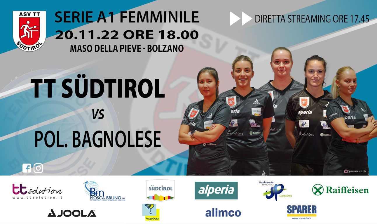 Serie A1 femminile TT Südtirol ospita Bagnolese 2022 2023