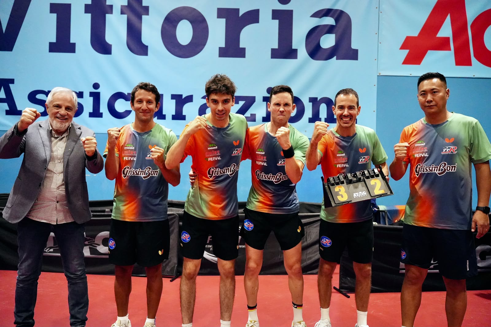 Serie A1 maschile 2026 2027 prima giornata esulta il Tennistavolo Reggio Emilia