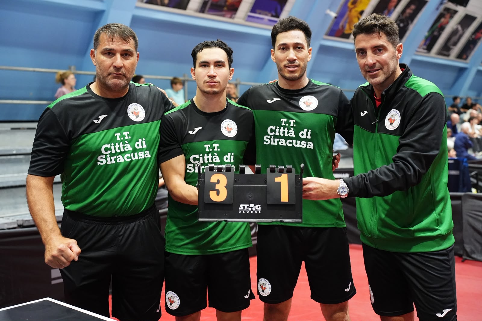 Serie A1 maschile 2026 2027 seconda giornata esulta il Tennistavolo Città di Siracusa