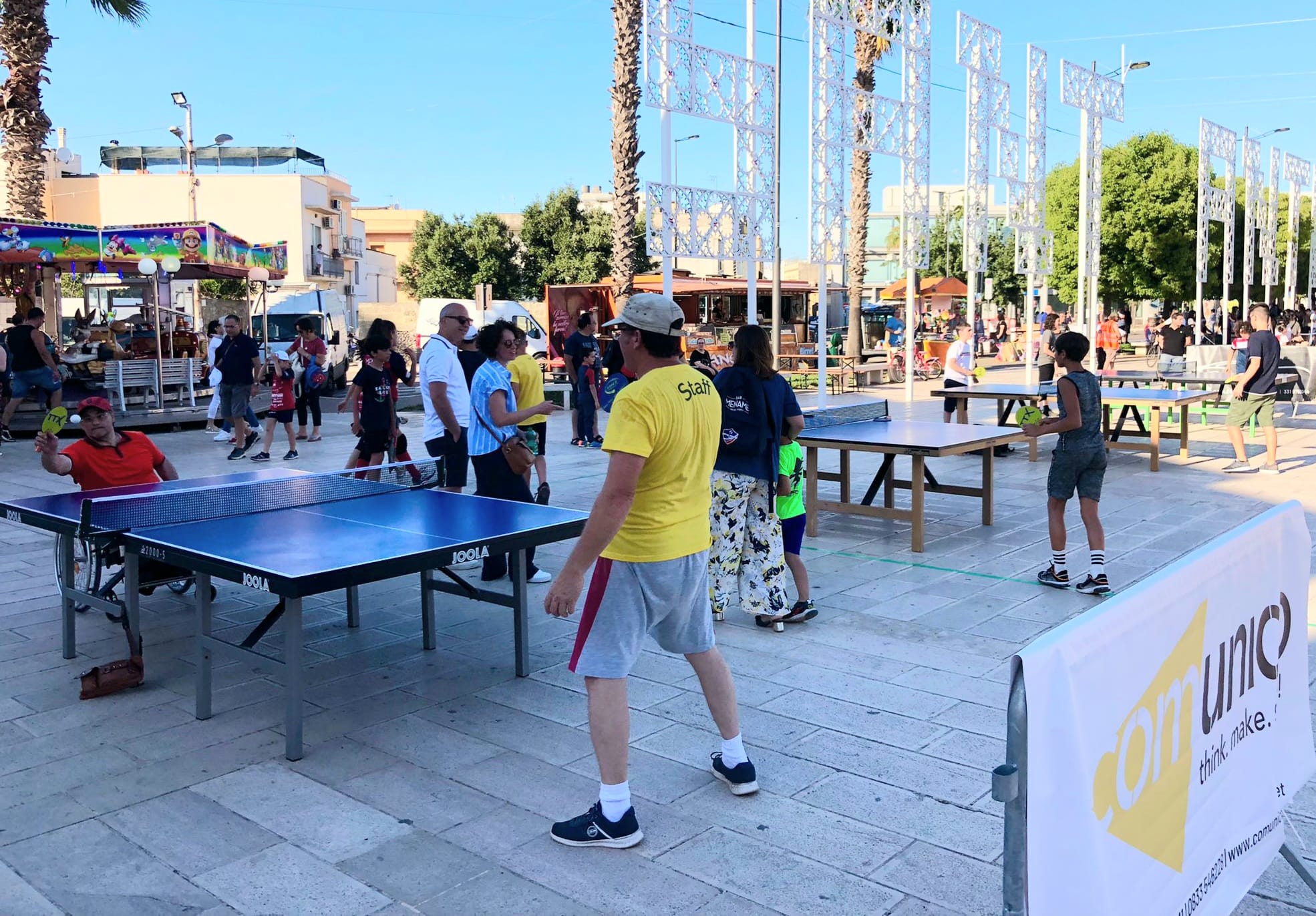 TTX Ping Pong Summer Tour tappa di Tricase lo scenario dei tavoli