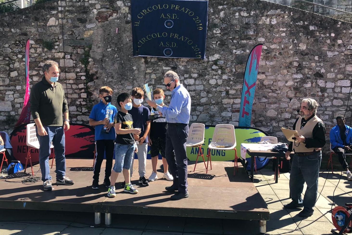 TTX a Prato 2020 premiazione torneo Under 14 da parte di Renato Di Napoli