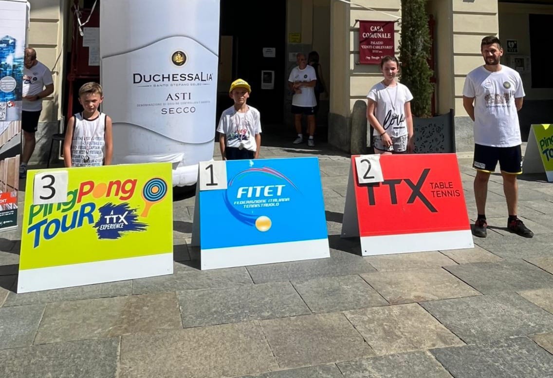 Tappa TTX Ping Pong Summer Tour di San Damiano dAsti podio torneo giovanile