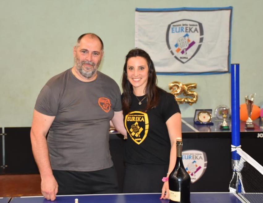 Tennistavolo Eureka festa per i 25 anni di attività Marco e Chiara Colantoni