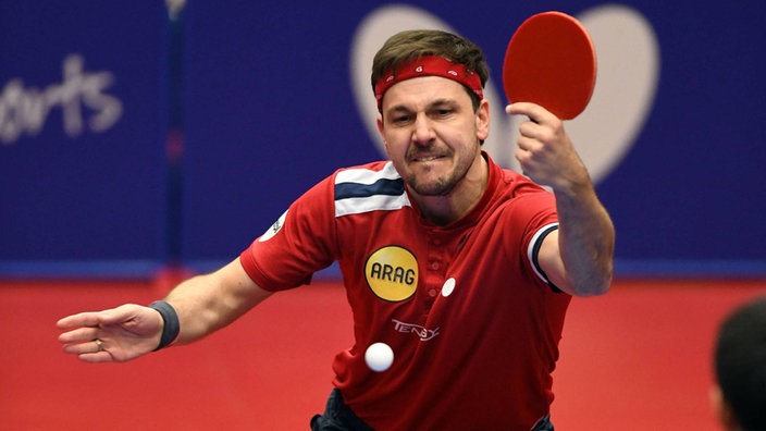 Timo Boll Borussia Dusseldorf in azione