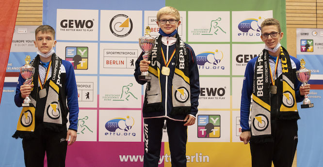 Top 10 Europeo Giovanile 2020 podio cadetti