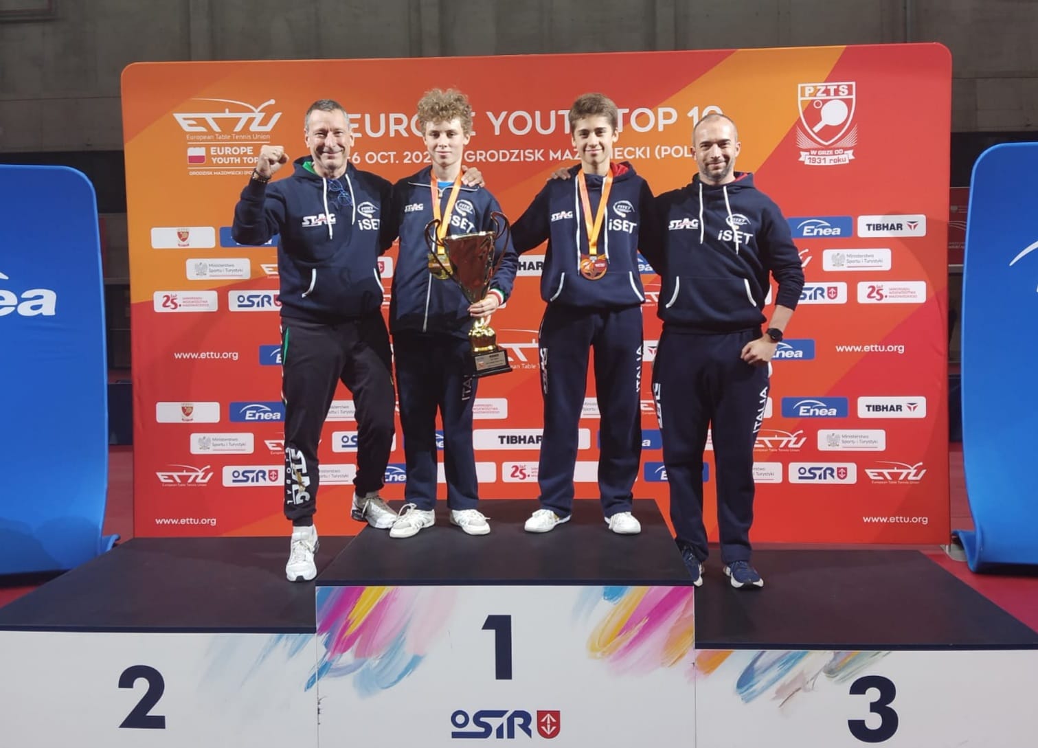 Top 10 Europeo Giovanile 2024 Danilo Faso e Francesco Trevisan con Eric Angles ed Emmanuele Delsante