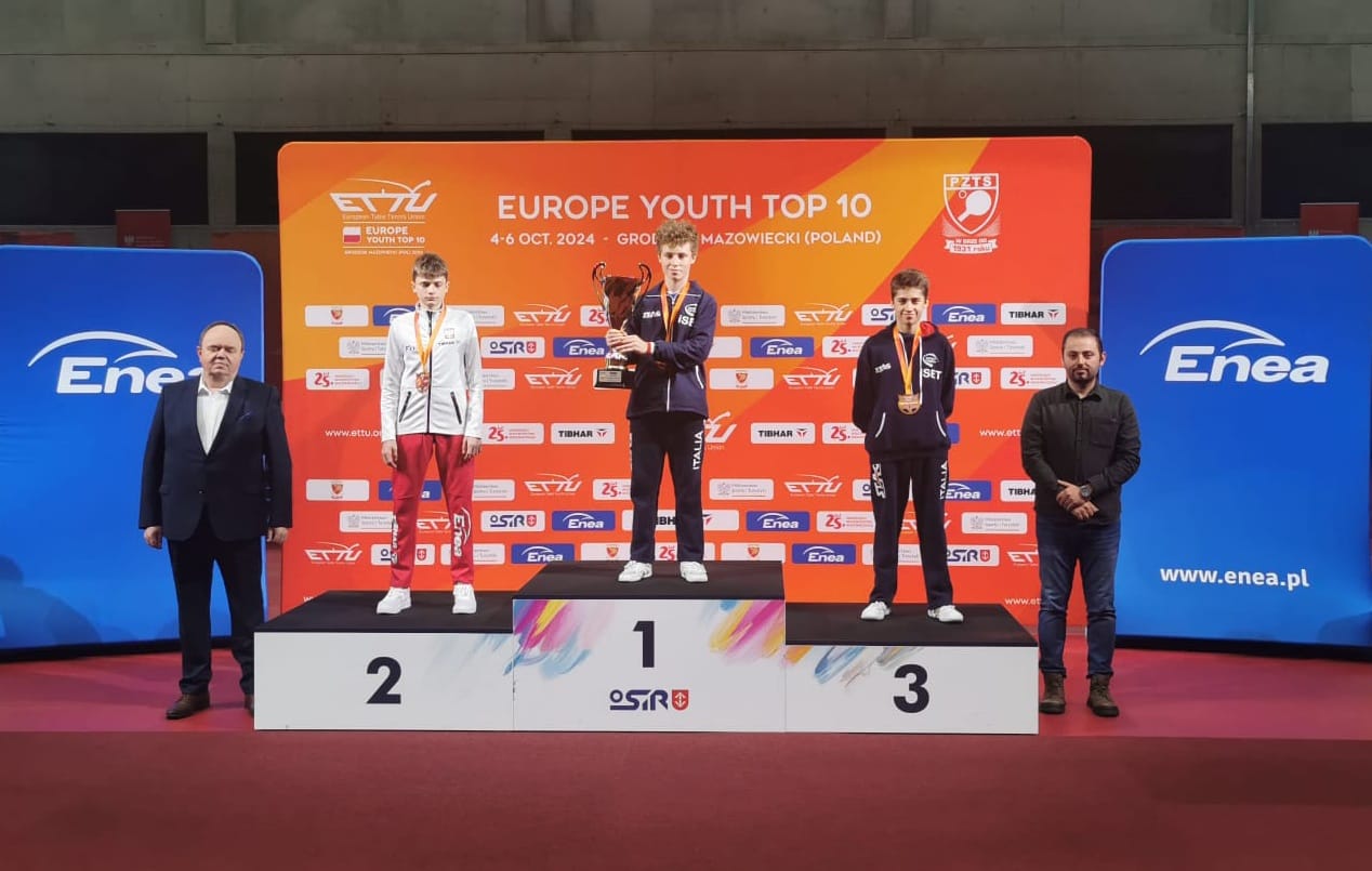 Top 10 Europeo Giovanile 2024 podio maschile Under 15