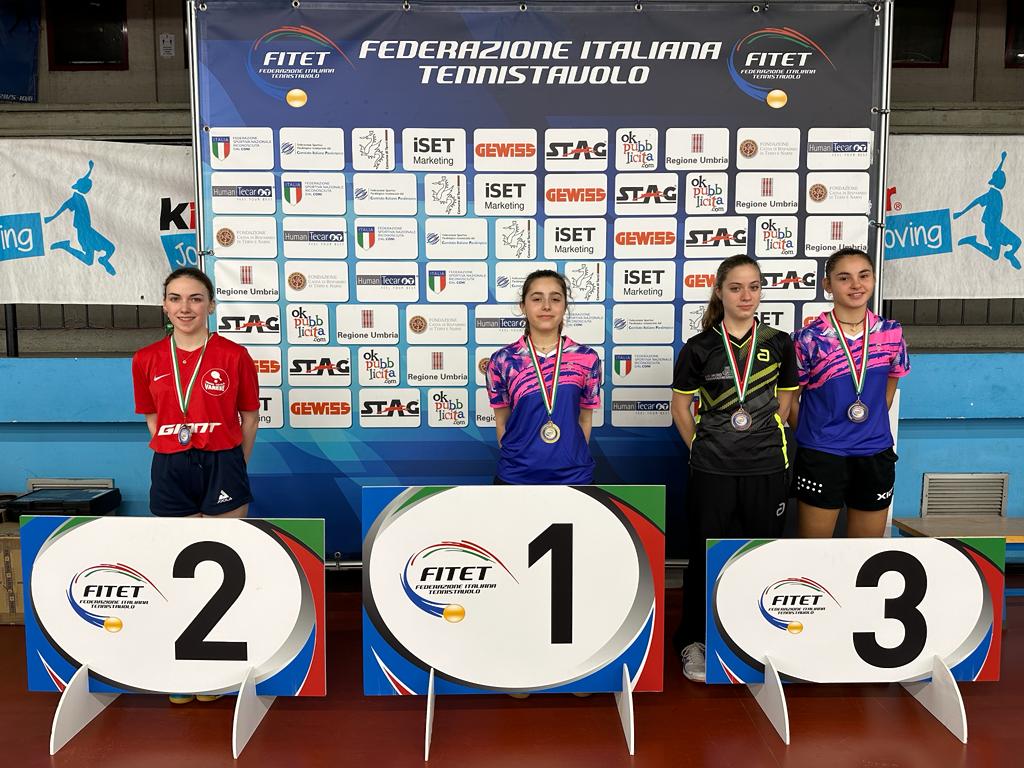 Torneo Nazionale Giovanile 5 8 gennaio 2023 podio singolare femminile Under 15