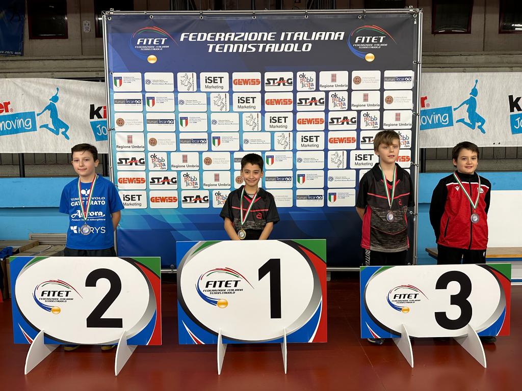 Torneo Nazionale Giovanile 5 8 gennaio 2023 podio singolare maschile Under 11