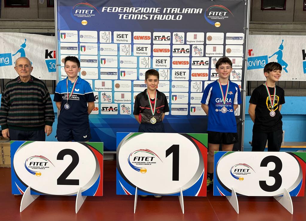 Torneo Nazionale Giovanile 5 8 gennaio 2023 podio singolare maschile Under 13