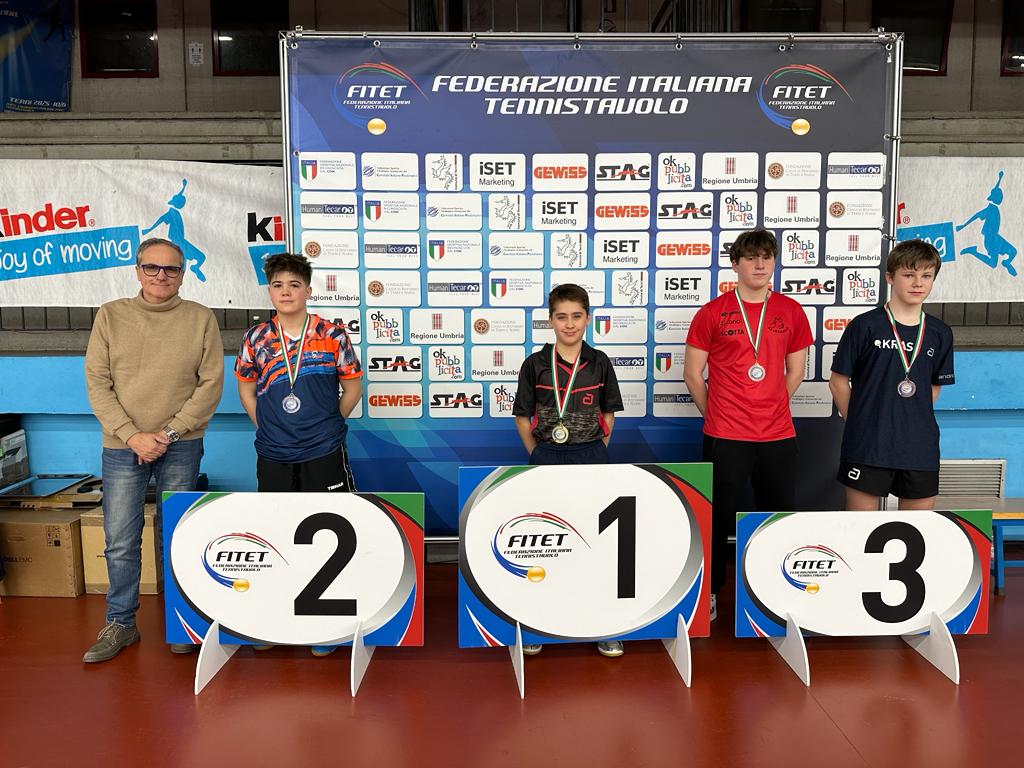 Torneo Nazionale Giovanile 5 8 gennaio 2023 podio singolare maschile Under 15