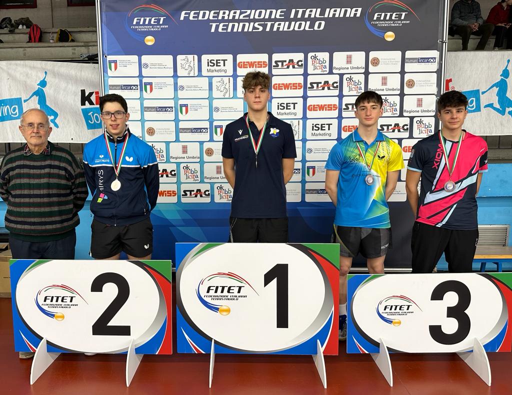 Torneo Nazionale Giovanile 5 8 gennaio 2023 podio singolare maschile Under 17