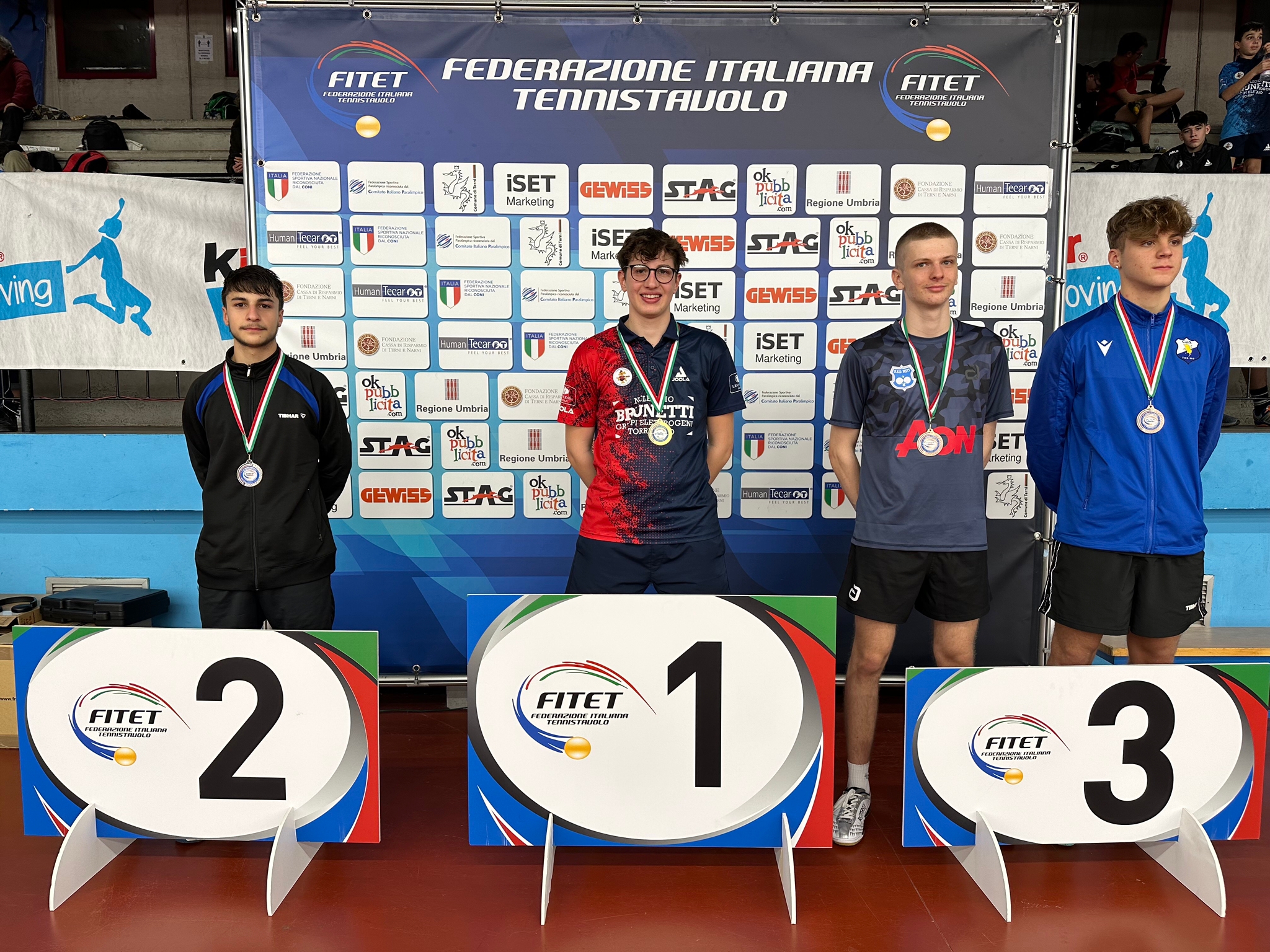 Torneo Nazionale Giovanile 5 8 gennaio 2023 podio singolare maschile Under 19