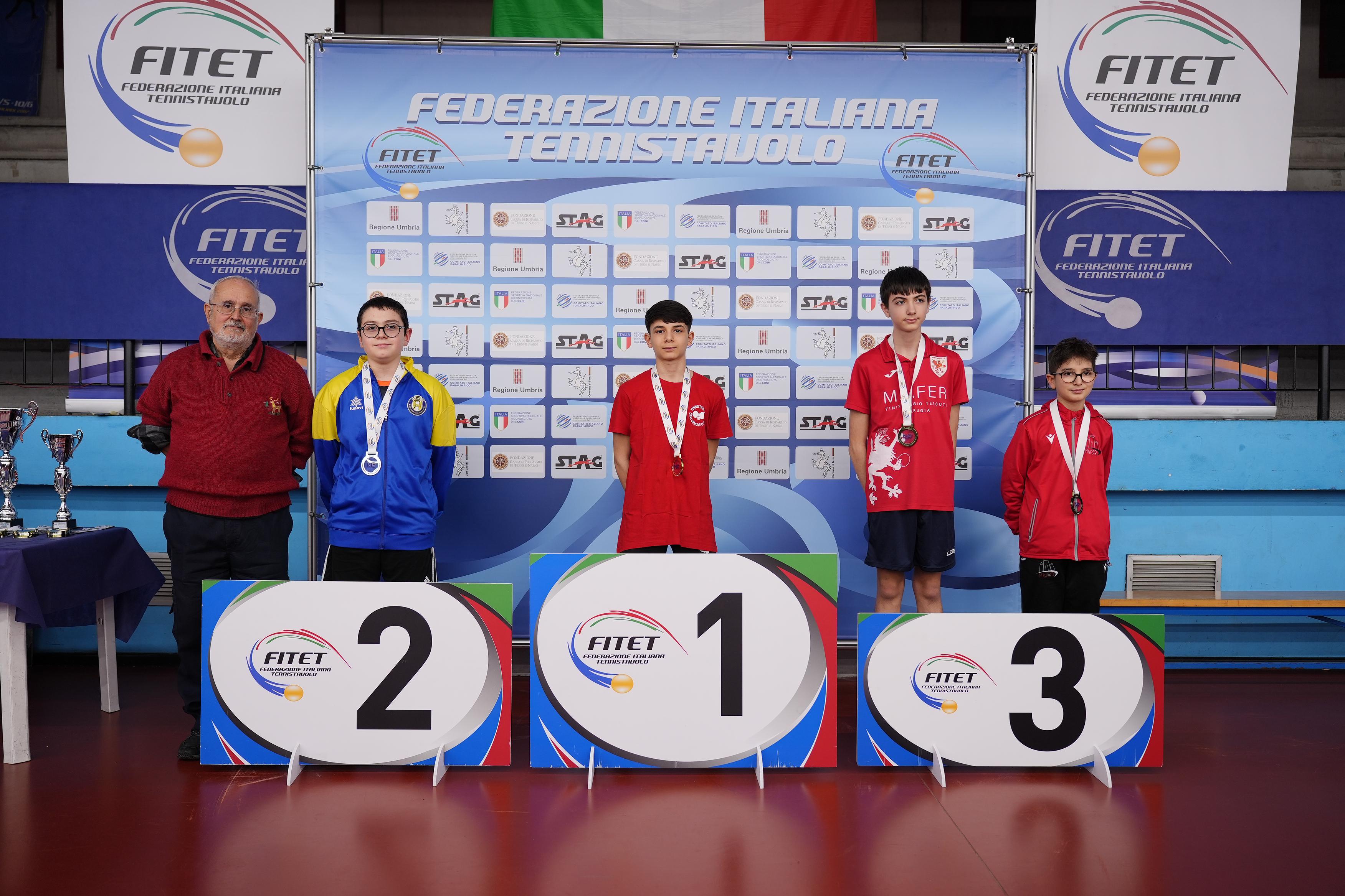 Torneo Nazionale Giovanile Next Gen 28 29 marzo 2024 podio del singolare maschile Under 13